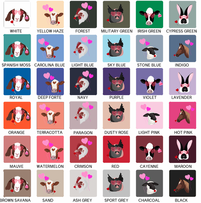 LOVE STRUCK ANIMALS - CHOOSE YOUR ANIMAL – Crewneck