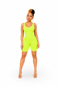 Low Key - Solid Stretch Tank Body Con Bermuda Romper
