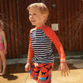 LS Rashguard + Board Shorts Swim Set - Dino Silhouettes