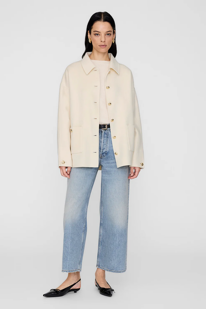 Luca Jacket - Ivory Cashmere Blend