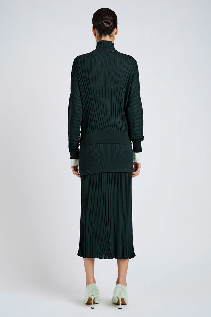 Luiza Sweater in Sunburst Rib - Bottle Green
