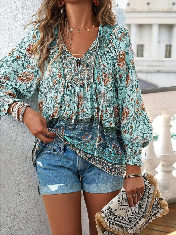Luma | Floral Top  Green