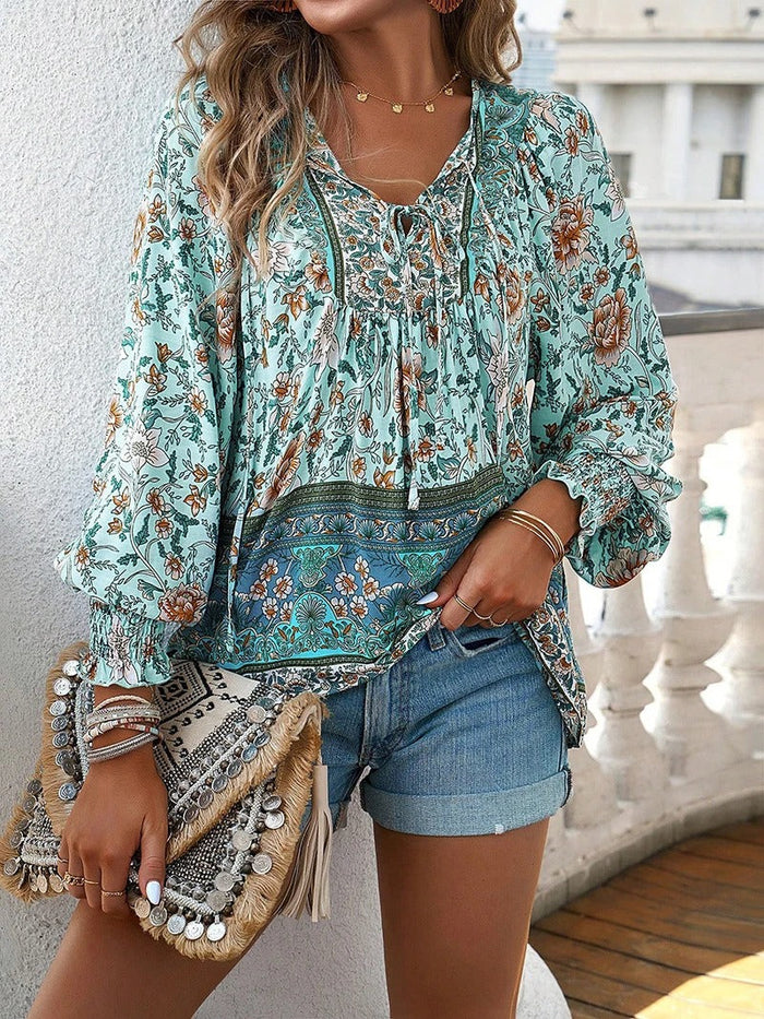 Luma | Floral Top  Green