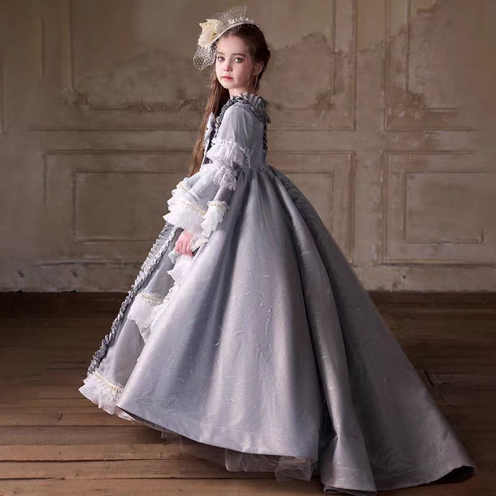 Luxury Gray Lolita Girl Dress for Party Birthday Pageant J187