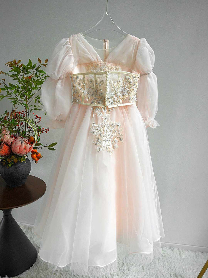 Luxury Off White Flower Girl Dress Party Birthday Prom Gown J283