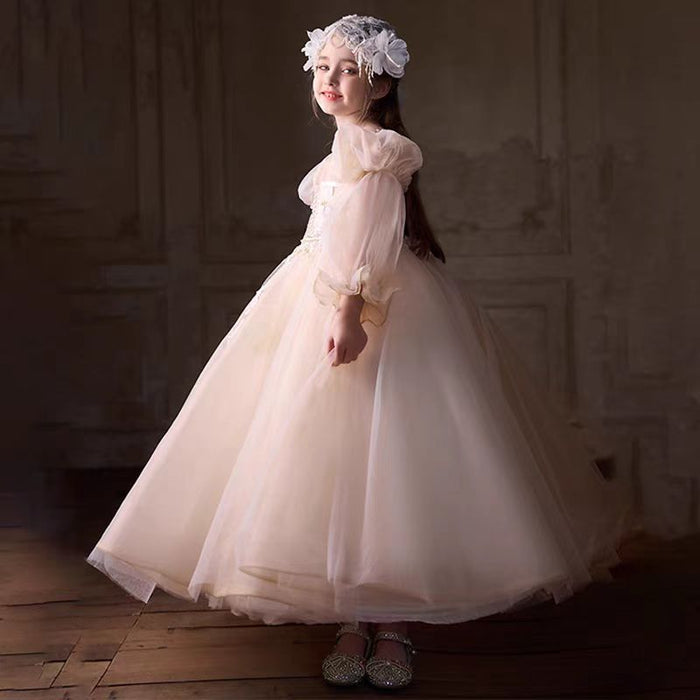 Luxury Off White Flower Girl Dress Party Birthday Prom Gown J283