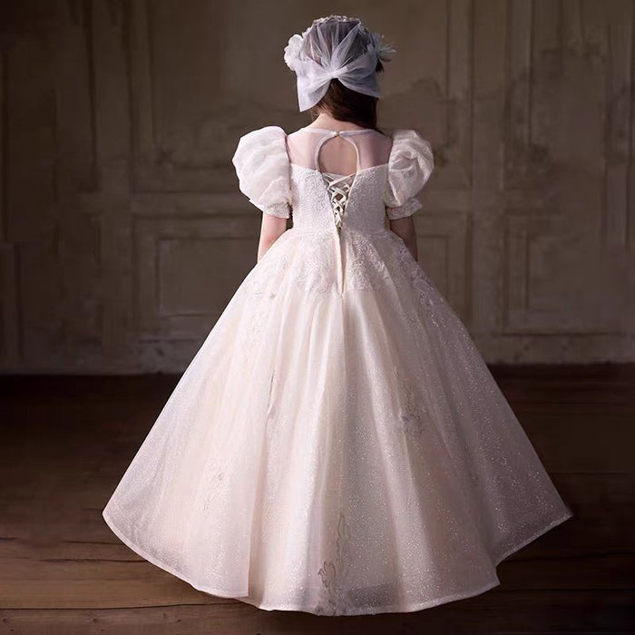 Luxury Off White Flower Girl Dress Party Birthday Prom Gown J294