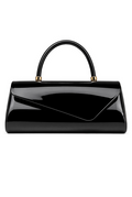 Lydia - Patent Leather Long Shape Front Flap Top Handle Clutch Purse