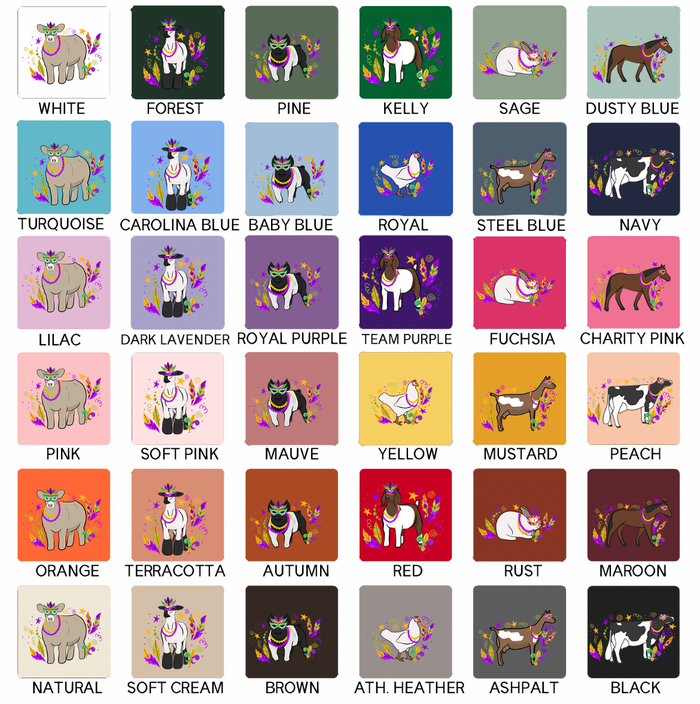 MARDI GRAS ANIMALS - CHOOSE YOUR ANIMAL - Bella Canvas T-Shirt