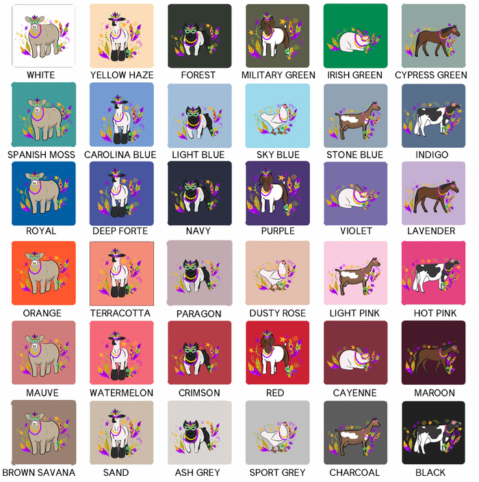 MARDI GRAS ANIMALS - CHOOSE YOUR ANIMAL – Crewneck