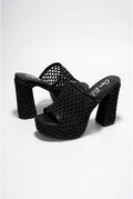 Margette.....Knit High Block Heels Cape Robbin Shoes