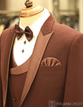 Maroon 3-Piece Tuxedo Suit
