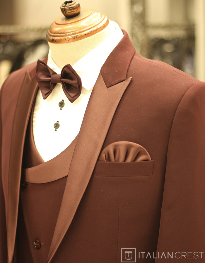 Maroon 3-Piece Tuxedo Suit
