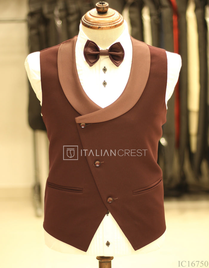 Maroon 3-Piece Tuxedo Suit
