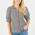 Mary Square Elaine Houndstooth Top