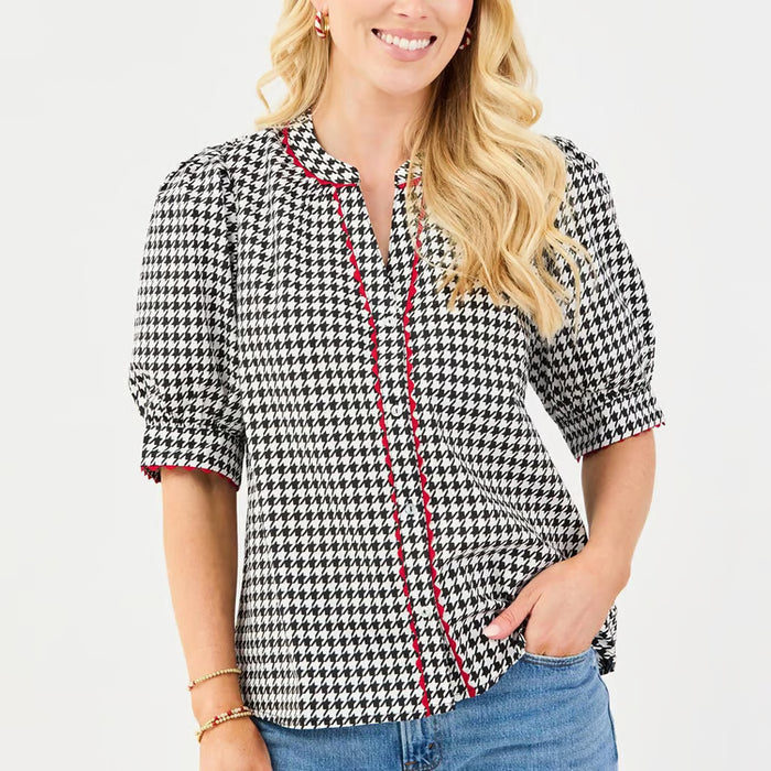Mary Square Elaine Houndstooth Top