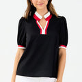 Mary Square Tricia Top In Black & Red