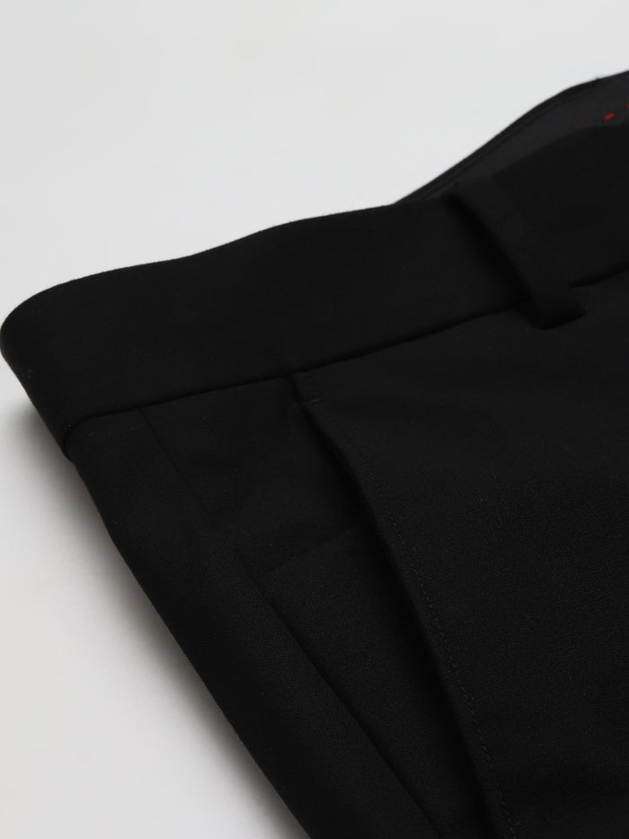 Men Black 4-Way Stretchable Formal Pant