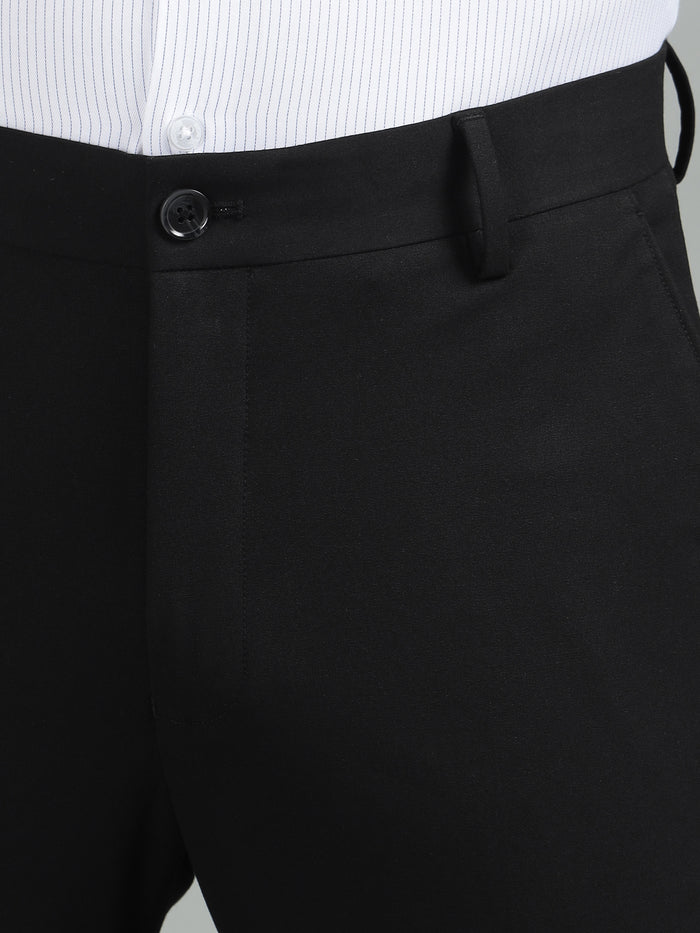 Men Black 4-Way Stretchable Formal Pant