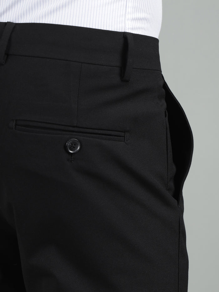 Men Black 4-Way Stretchable Formal Pant