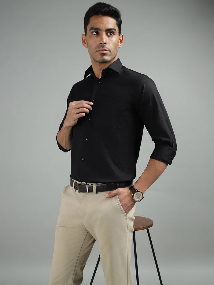men-black-standard-fit-textured-club-wear-shirt-cls-0147-black