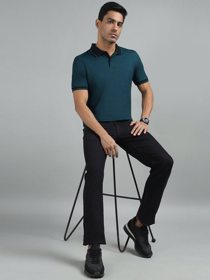men-navy-regular-fit-textured-polo-neck-thirt-tsh-0156-navy