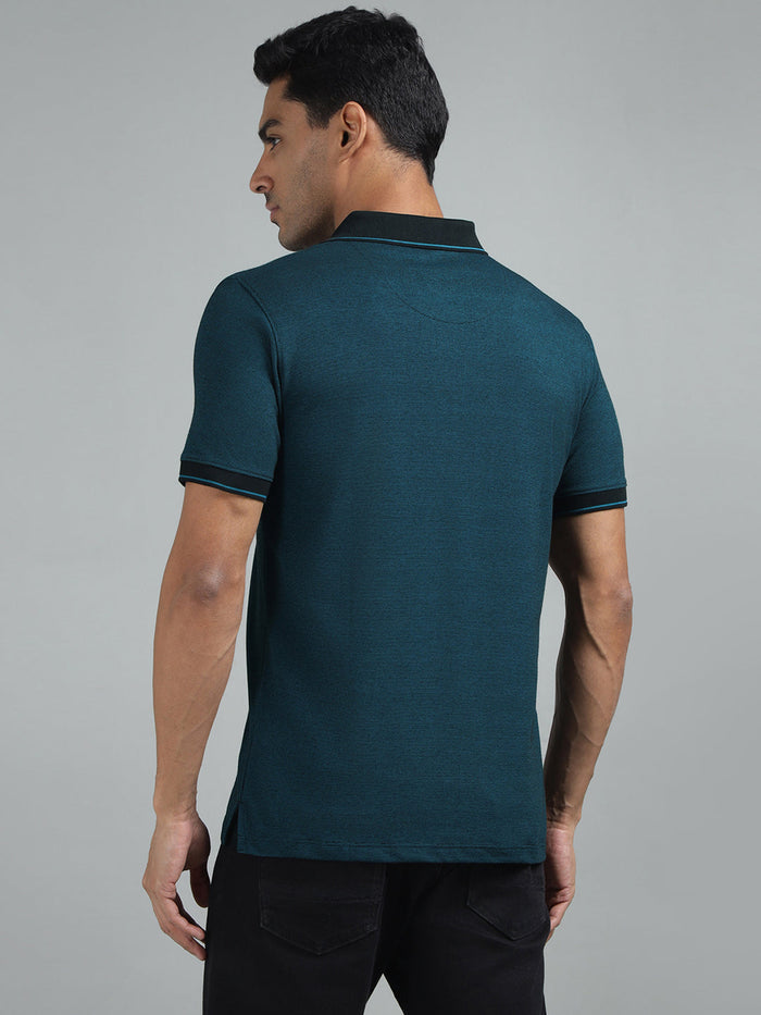 men-navy-regular-fit-textured-polo-neck-thirt-tsh-0156-navy