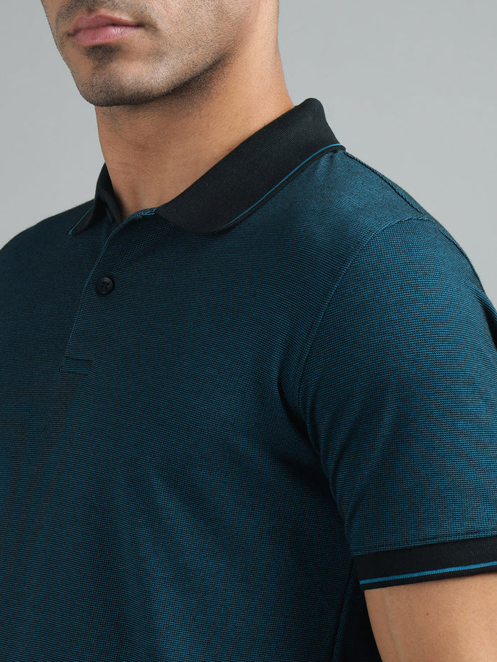 men-navy-regular-fit-textured-polo-neck-thirt-tsh-0156-navy