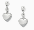 Meridian Petite Heart Wave Silver Post Earrings
