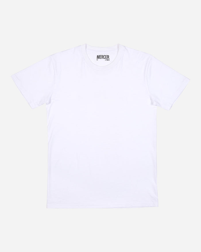 Mid-Weight White Crew Neck - Men's T-Shirts at Menzclub