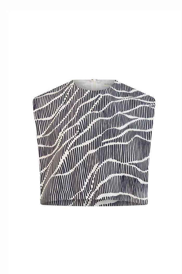 Milagros Top Linear Print - White/Black Print