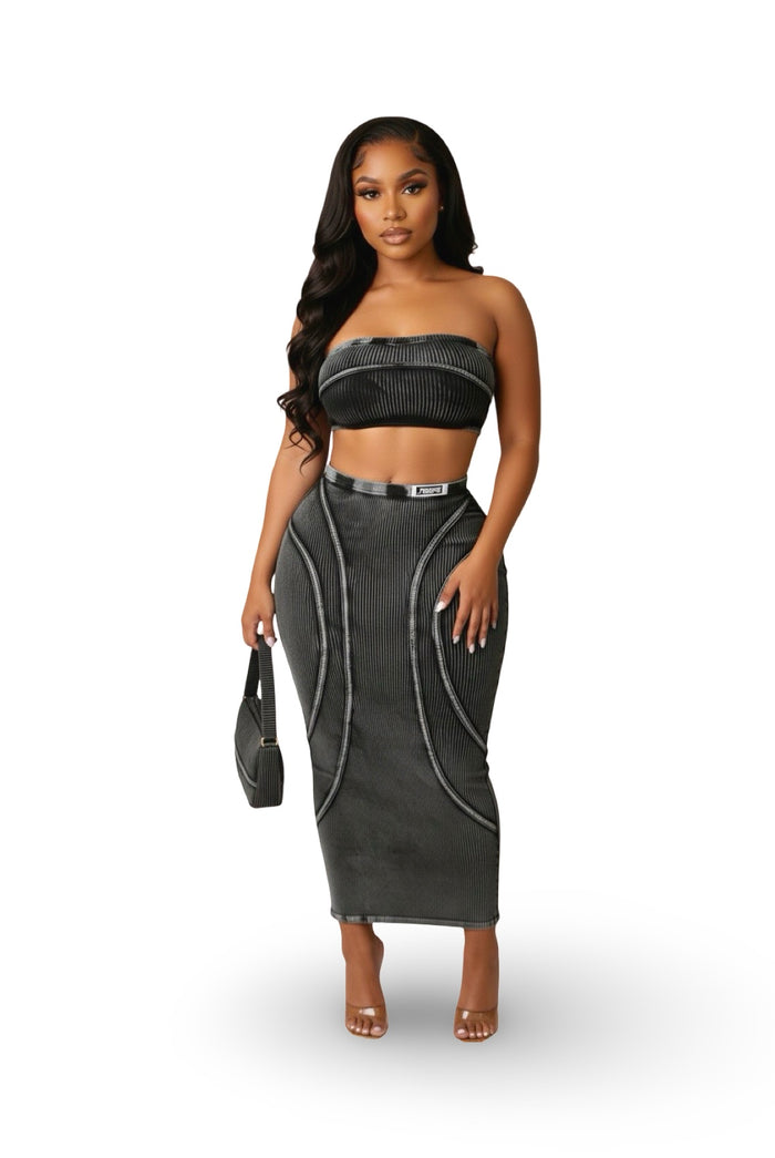 Mineral Wash Front Cut Out Bodycon Maxi Dress - I Got Things To Do
