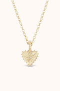Mini Dangling Heart Charm - Yellow Gold White Diamond