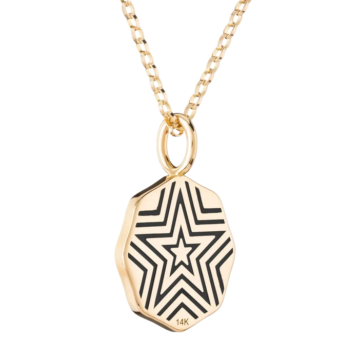 Mini PB White Diamond Halo Charm - White Diamond Yellow Gold