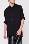 Mohamad Cotton Glaze Black Shirt