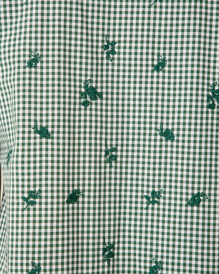 Molly Mini Dress in Green Gingham