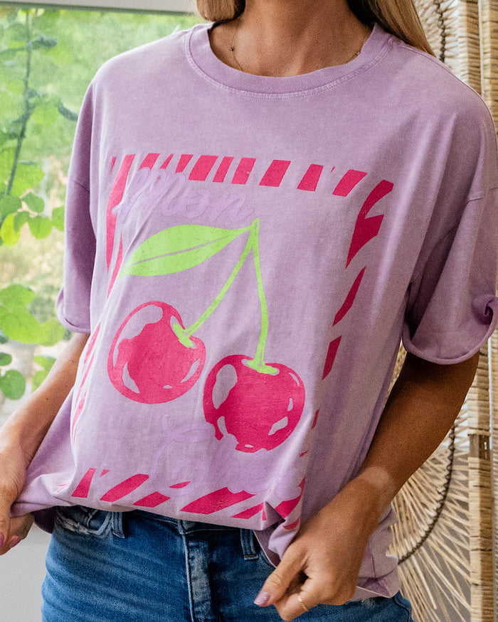 Mon Cheri Coquette Lavender Mineral Wash Tee Zutter