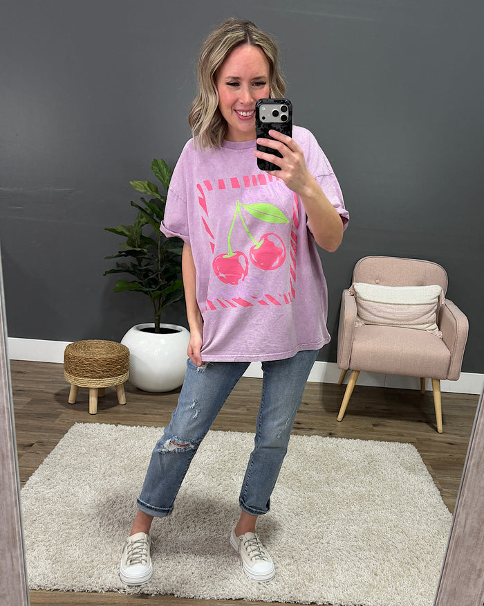 Mon Cheri Coquette Lavender Mineral Wash Tee Zutter