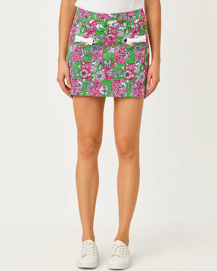 Lilly Pulitzer - Monica 15 Inch Skort Upf 50 Plus - Cherry Blossom Pink Lil Chicken Check