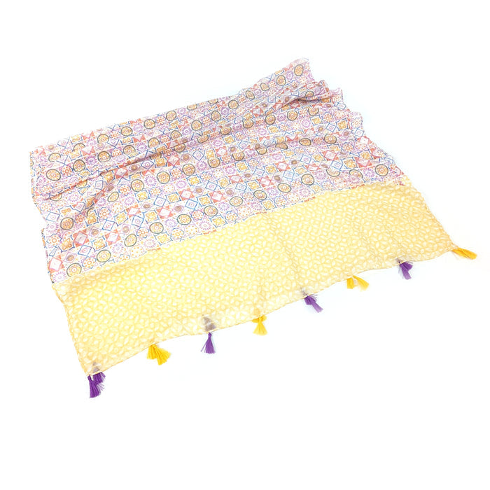 Mosaic Tiles Scarf - Yellows (80x180cm)