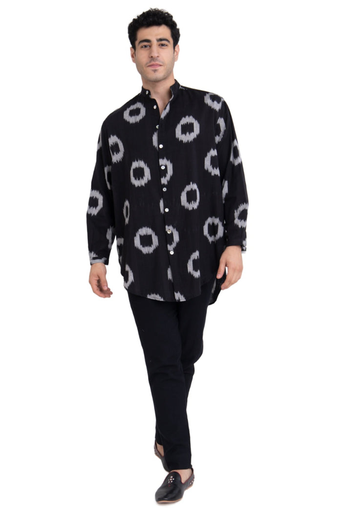 Mounir Ikat Black Circles Shirt