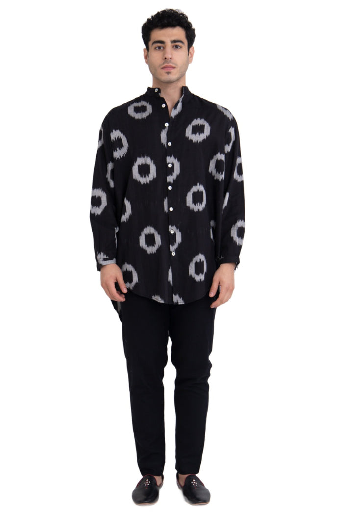 Mounir Ikat Black Circles Shirt
