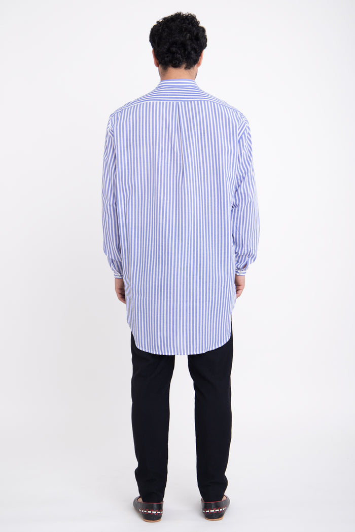 Mounir Striped Blue Shirt