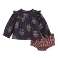 Mudpie- Navy Floral Pinafore Set #11910025