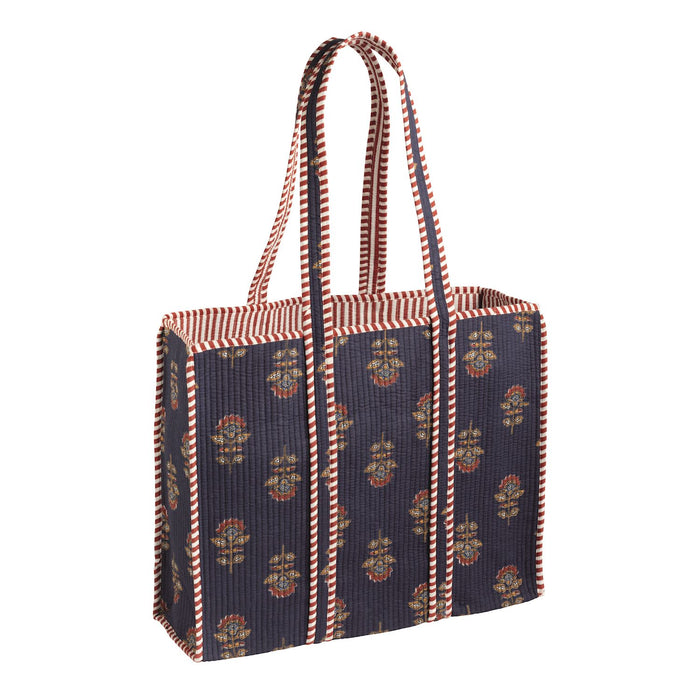 Mudpie- Navy Harvest Block Print Tote #82160124