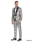 Multi Silver Shawl Collar Paisley Mens-suit - Giorgio's Menswear