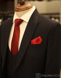 Navy Blue 3-Piece Peak Lapel Suit