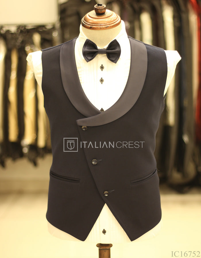 Navy Blue 3-Piece Tuxedo Suit