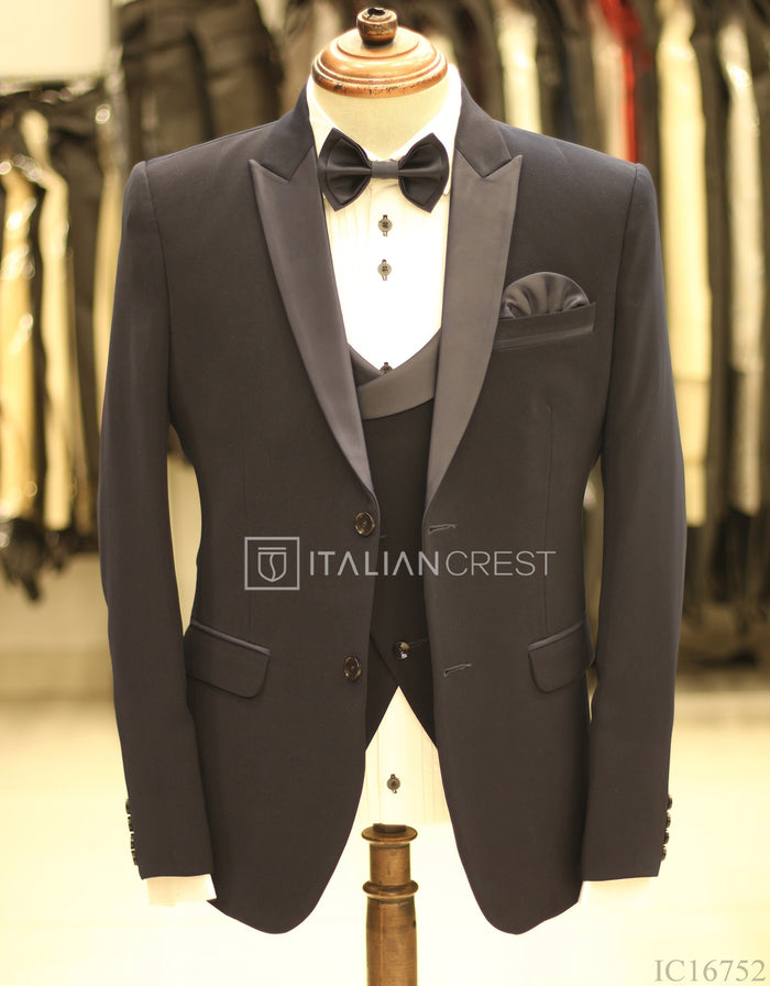 Navy Blue 3-Piece Tuxedo Suit