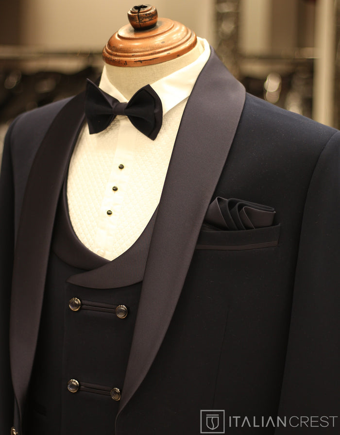 Navy Blue 5pc Wedding Suit